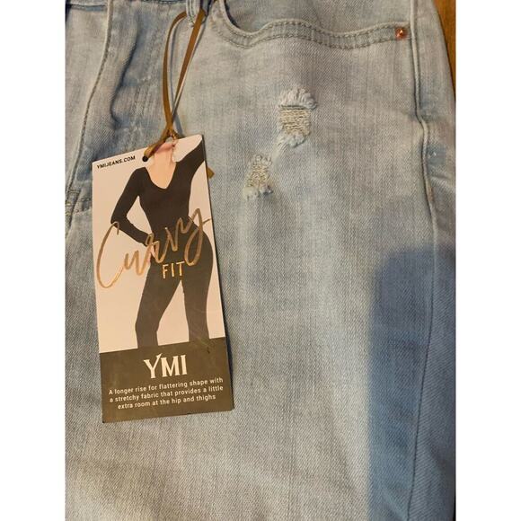 YMI Womens Curvy Fit Ultra High Rise Skinny Light Blue Jeans Size 7/28‎ - Picture 2 of 12